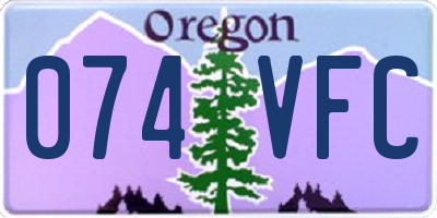 OR license plate 074VFC