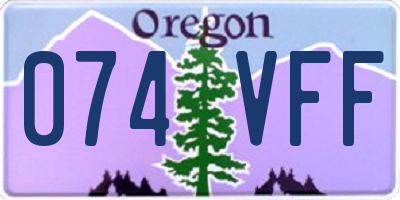 OR license plate 074VFF