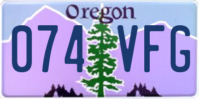 OR license plate 074VFG