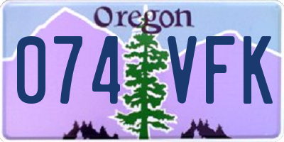 OR license plate 074VFK