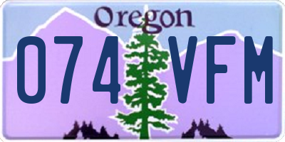 OR license plate 074VFM