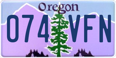 OR license plate 074VFN