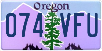 OR license plate 074VFU