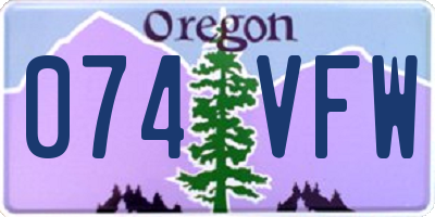 OR license plate 074VFW