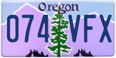 OR license plate 074VFX
