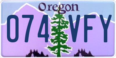 OR license plate 074VFY