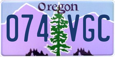 OR license plate 074VGC