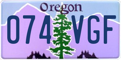 OR license plate 074VGF