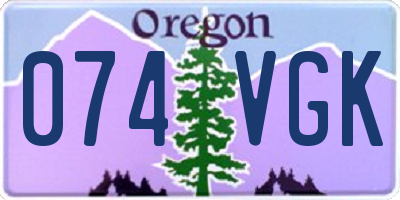 OR license plate 074VGK