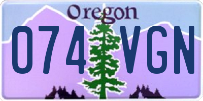 OR license plate 074VGN