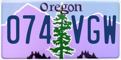 OR license plate 074VGW