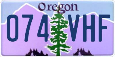 OR license plate 074VHF