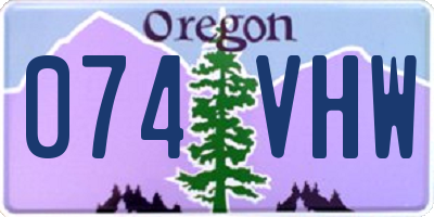 OR license plate 074VHW