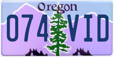 OR license plate 074VID