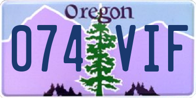 OR license plate 074VIF