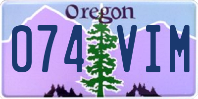 OR license plate 074VIM