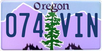 OR license plate 074VIN