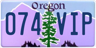 OR license plate 074VIP