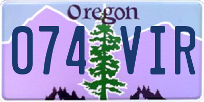 OR license plate 074VIR