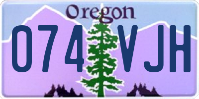 OR license plate 074VJH