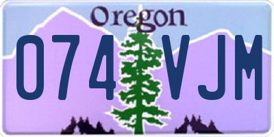OR license plate 074VJM