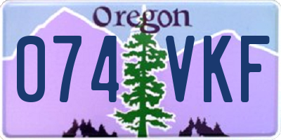 OR license plate 074VKF