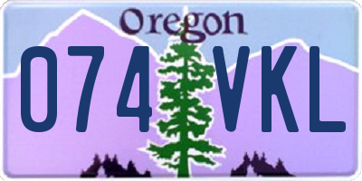 OR license plate 074VKL
