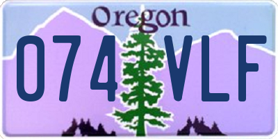 OR license plate 074VLF