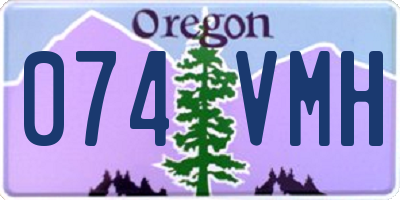 OR license plate 074VMH