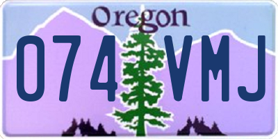 OR license plate 074VMJ