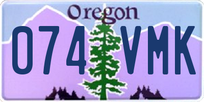OR license plate 074VMK