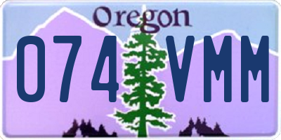 OR license plate 074VMM