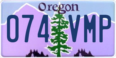 OR license plate 074VMP
