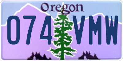 OR license plate 074VMW
