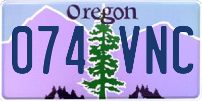 OR license plate 074VNC