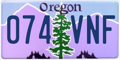OR license plate 074VNF