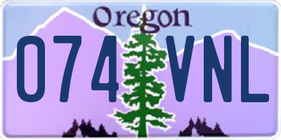 OR license plate 074VNL