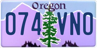 OR license plate 074VNO