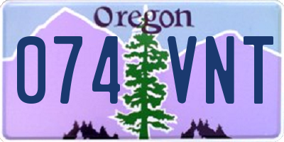OR license plate 074VNT