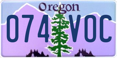 OR license plate 074VOC