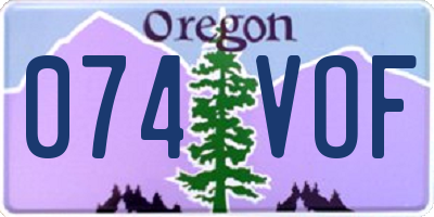 OR license plate 074VOF