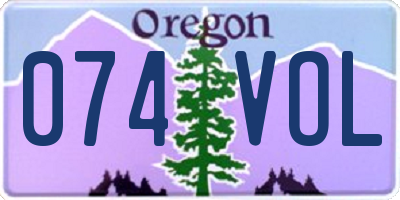 OR license plate 074VOL