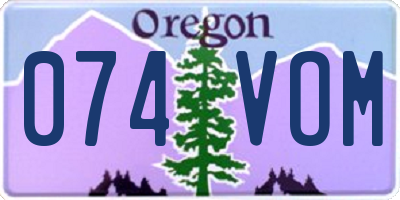 OR license plate 074VOM