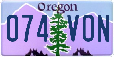 OR license plate 074VON