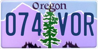 OR license plate 074VOR