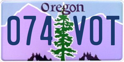 OR license plate 074VOT