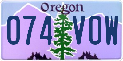OR license plate 074VOW