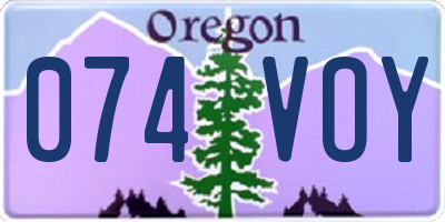 OR license plate 074VOY