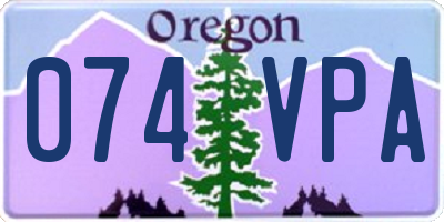 OR license plate 074VPA