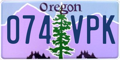 OR license plate 074VPK